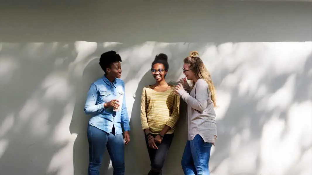 Students having a conversation